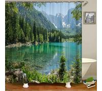 JGGXHM Rideaux de Douche imprimés 3D, Paysage Naturel de forêt, Rideaux de Bain en Tissu Lavable en Polyester avec Crochets, écran de décoration pour la Maison 94x180cm/WxH Rideau de Douche