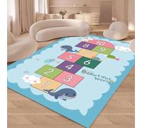 JGGXHM Tapis à Chiffres Arc-en-Ciel Hopscotch pour Salon, décoration intérieure, Tapis de canapé, Tapis de Chambre antidérapant, Tapis de Porte Lavable (120 x 180 cm)