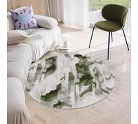 JGGXHM Tapis à Poils Courts de Style Nordique pour Salon, Tapis de Sol Doux pour vestiaire, Tapis Rond décoratif pour Chambre à Coucher (100 cm)