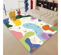 JGGXHM Tapis Abstrait pour Salon, Grande Surface, décoration colorée, canapé, Tapis en Peluche, Chambre à Coucher, Chevet, Tapis d'éveil pour bébé, antidérapant (90 x 180 cm)