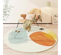 JGGXHM Tapis Abstraits Modernes pour Salon, Chambre Minimaliste, Tapis Ronds à Poils Courts, Tapis de Sol antidérapant pour Chaise, Grande Surface (160 cm)