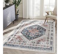 JGGXHM Tapis bohème Vintage pour la décoration intérieure : Chambre, Salon, canapé, Table d'appoint, Bureau, Coin détente, antidérapant et Lavable (180 x 210 cm)