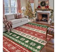 JGGXHM Tapis de Bureau de Noël, paillasson décoratif à Motif Flocon de Neige pour la Maison, Tapis de Porte antidérapant pour Salle à Manger (90 x 150 cm)