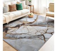 JGGXHM Tapis de Chambre Gris imprimé, Tapis de Salon élégant en Pierre Naturelle et marbre, Grand Format, ne perd Pas Ses Poils, idéal pour Chambre d'enfant ou Bureau (90 x 180 cm)