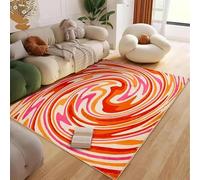JGGXHM Tapis de Chambre Orange esthétique, Style Vintage rétro Abstrait, jeté de Salon, Tapis d'appoint Milieu du siècle, Cuisine, entrée, intérieur (150 x 250 cm)