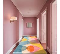 JGGXHM Tapis de Couloir Rose Moderne antidérapant, décoration de Chambre Kawaii, Joli Tapis Lavable pour Couloir, Couloir, escalier, antidérapant 50x150cm