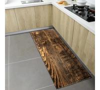 JGGXHM Tapis de Cuisine à Motif Bois, antidérapant, Durable et Lavable, pour Couloir de Cuisson, Style champêtre/Luxe, décoration intérieure (70 x 160 cm)