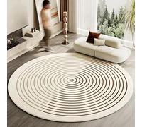JGGXHM Tapis de Salon à Rayures de Style Japonais, Rond, antidérapant, Lavable, Simple, pour Chambre (100 cm)