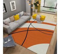 JGGXHM Tapis de Salon à Rayures Orange, Style Nordique géométrique, Moelleux et antidérapant, idéal comme Tapis de Chevet ou Tapis de Chambre (50 x 80 cm)