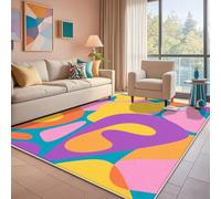 JGGXHM Tapis de Salon Abstrait coloré, antidérapant, Moderne et Luxueux, pour Chambre à Coucher, Table Basse ou Dressing (70 x 120 cm)