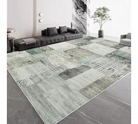 JGGXHM Tapis de Salon géométrique Vert Clair de Luxe, Grand Format, décoration Moderne pour la Maison, Tapis de Chambre antidérapant pour canapé (60 x 120 cm)