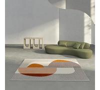 JGGXHM Tapis de Salon Minimaliste Nordique Moderne, Abstrait, antidérapant, Luxueux, pour Chambre à Coucher, décoration intérieure, Tapis carré Moelleux à Effet Tourbillon (80 x 140 cm)