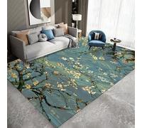 JGGXHM Tapis de Sol antidérapant Motif Fleurs impressionnistes pour Chambre d'enfant, Salon, décoration d'intérieur (180 x 200 cm)