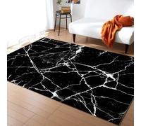 JGGXHM Tapis de Sol en marbre Noir craquelé Blanc, pour Salon, Chambre d'enfant, Chambre à Coucher, Chevet, Porte de Cuisine, 40x60cm