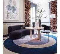 JGGXHM Tapis de Style Nordique pour Chambre à Coucher, décoration légère et Luxueuse pour Salon, Tapis Rond à Poils Courts pour la Maison, antidérapant, Tapis de Sol pour Salon (80 cm)