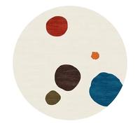 JGGXHM Tapis d'étude à Motif géométrique, Tapis Moderne et Luxueux à Poils Courts pour Chambre à Coucher ou Salon, Tapis de Sol Rond (190 cm)