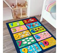 JGGXHM Tapis éducatif pour Enfants avec Chiffres et Motifs d'animaux, Tapis de Jeu antidérapant pour Chambre d'enfant, Salle de Bain, Cuisine, intérieur et extérieur (90 x 120 cm)