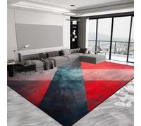 JGGXHM Tapis géométrique de Luxe Nordique Tendance Rouge, Grand Tapis de Salon antidérapant et Lavable pour Chambre à Coucher (210 x 240 cm)
