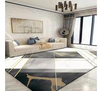 JGGXHM Tapis géométrique doré Moderne de Luxe pour Salon, Chambre à Coucher, Doux, antidérapant, Lavable, Tapis de Sol pour canapé (150 x 240 cm)