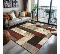 JGGXHM Tapis géométrique Moderne pour Salon, décoration Abstraite, canapé, Lavable, Grande Taille, pour Chambre ou vestiaire, antidérapant (80 x 140 cm)