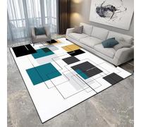 JGGXHM Tapis géométriques Modernes pour la décoration du Salon, Tapis de Luxe léger pour la Maison, Tapis de Sol antidérapant pour Le Salon (70x160cm)