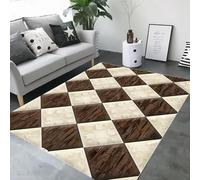 JGGXHM Tapis imprimé en 3D à Motif géométrique, Design Nordique Minimaliste, Tapis de Salon, décoration intérieure, Accents dorés, canapé, Sol (90 x 180 cm)