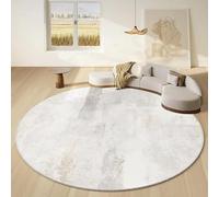 JGGXHM Tapis légers et Luxueux pour Salon, Chambre à Coucher Moderne et Minimaliste, Grand Tapis Rond pour Bureau, Tapis de Sol antidérapant (130 cm)