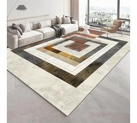 JGGXHM Tapis Moderne à géométrie dorée pour Salon, Tapis de Luxe léger pour Chambre à Coucher, Grand Espace de Salon, Tapis de Sol pour canapé (210 x 270 cm)