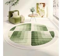 JGGXHM Tapis Rond à Motifs Abstraits Verts - Tapis de Sol Minimaliste et Frais pour Salon, Chambre et décoration intérieure - Antidérapant et Lavable (70 cm)