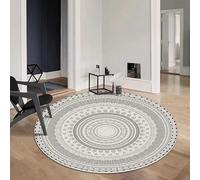 JGGXHM Tapis Rond à Poils Courts de Luxe Whorl Light pour Salon, Bureau, Chambre à Coucher, Tapis de Chevet (190 cm)