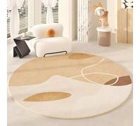 JGGXHM Tapis Rond à Poils Courts de Style Nordique pour vestiaire, Salon et Chambre à Coucher, antidérapant, Couleur crème (50 cm)