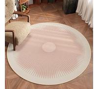 JGGXHM Tapis Rond à Poils Courts Style crème pour Salon, Tapis de Chambre léger et Luxueux, Tapis de Sol antidérapant pour Chevet (190 cm)