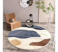JGGXHM Tapis Rond de Salon Minimaliste crème à Poils Courts et légers, Style Luxueux, idéal pour la Chambre à Coucher ou Le Salon Tapis Doux et Moelleux pour la Maison (180 cm)
