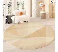 JGGXHM Tapis Rond de vestiaire Style Nordique à Poils Courts pour Salon et Chambre, antidérapant, Couleur crème, Tapis de Salon (70 cm)