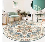 JGGXHM Tapis Rond décoratif de Style marocain pour Salon, Chambre à Coucher, Tapis de Sol pour Fauteuil à Bascule, Tapis de Salon Lavable (140 cm)