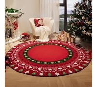 JGGXHM Tapis Rond en Peluche pour Salon, Chambre ou vestiaire, décoration de Noël (70 cm), Doux et Confortable, Lavable