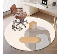 JGGXHM Tapis Rond géométrique Minimaliste pour la décoration de la Maison ou du Bureau - Tapis de Sol à Motif Abstrait Moderne ajoutant Une Touche d'élégance à Votre Espace de Travail (140 cm)