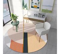 JGGXHM Tapis Rond Moderne à Poils Courts, Style géométrique Abstrait, antidérapant, pour Salon, canapé, Table Basse (180 cm)