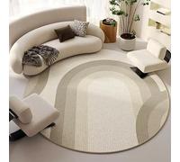 JGGXHM Tapis Rond Moderne crème à Poils Courts, léger et Luxueux, Grande Surface pour Salon, Chambre à Coucher, antidérapant, pour Toute la Maison (120 cm)