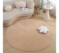 JGGXHM Tapis Rond uni à Poils Courts pour Chambre ou Salon, antidérapant, Style Minimaliste, décoration de Salon (110 cm)