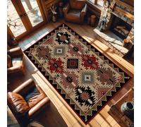 JGGXHM Tapis Tribal du sud-Ouest, Tapis Rustique aztèque, Tapis géométrique indigène, Tapis de Sol d'intérieur antidérapant pour Chambre et Salon (150 x 240 cm)