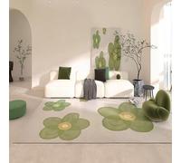 JGGXHM Tapis Vert Moderne pour Chambre à Coucher, Grand Format, Lavable, Doux, pour Salon ou Bureau (60 x 90 cm)