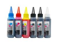 JGHFReW 6COLOR 100 ML Kit à Encre Universal Dye Fonctionne avec PGI 225 325 425 525 625 725 825 220 221 320 321 520 521 820 821 CARTRIDGES IMPRIMANTE(5color 100ML Dye Ink)