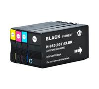 JGHFReW Cartouche à Encre Compatible pour 953xl 957xl Travaille avec OfficeJet Pro 7720 7730 7740 8210 8218 8710 8715 8718 Printers(One Set 4PCS)
