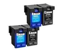 JGHFReW Cartouche d'encre 27xl 28xl Compatible avec 27 28 pour Deskjet 3320 3325 3420 3535 3550 3650 3744 Remplacement des imprimantes pour 27 28 Cartouches(2 Black 2 Color)