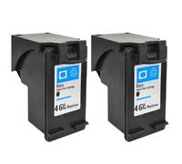 JGHFReW Cartouche d'encre Compatible 46xl remi-fabriqué pour DeskJet 2520HC 2529 4729 2020 2029 CARTRIDE DE Remplacement DE Remplacement(2PCS Black)