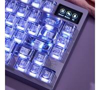 JGHFReW Ensemble de Touches Transparentes Compatible avec claviers mécaniques, Hauteur OSA 170, Compatible avec Les Accessoires de Joueur PC personnalisés, Cadeau de la série Wuque Amber(Purple)