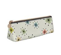 JGHHOUN Atomic Trousse à crayons en cuir avec fermeture éclair Motif étoiles