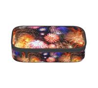 JGHHOUN Beau feu d'artifice imprimé adolescents grande trousse de rangement trousse étudiants école voyage fournitures de bureau essentielles
