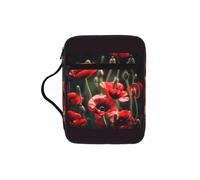 JGHHOUN Beau sac de rangement polyvalent imprimé coquelicot rouge pour bible, cadeau chrétien, accessoire d'église